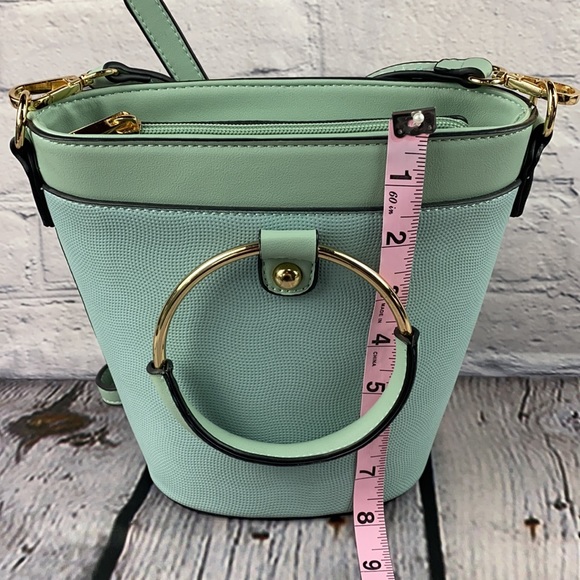 NWOT: MELLOW WORLD Blue/Green PETA-Approved VEGAN Shoulder/Crossbody Bag - Picture 8 of 17